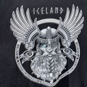Iceland one-eyed Viking Warrior Shirt Men’s Black T Shirt XL